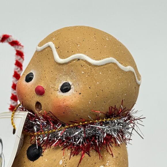 Bethany Lowe Gingerbread Boy Man Candy Cane Wishes Christmas Figurine NEW *FLAW* - Picture 9 of 9